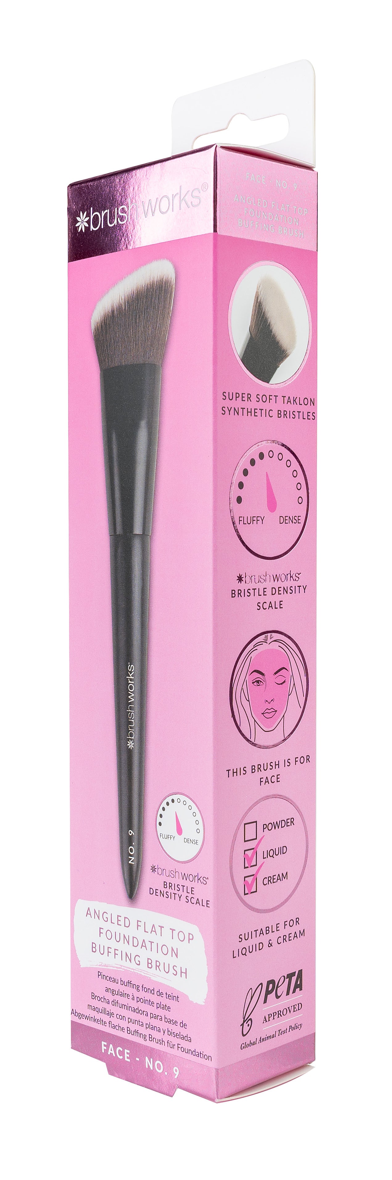 52 56 492 Brushworks No. 9 Angled Flat Top Foundation Buffing Brush SOP.jpg