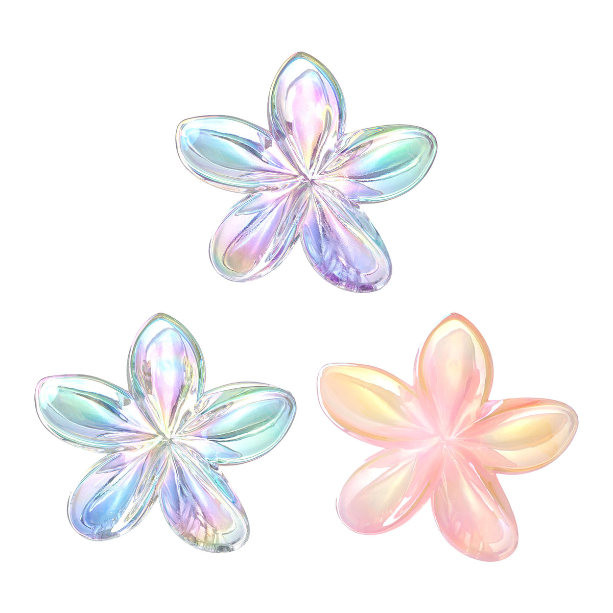 Brushworks Frosted Flower Claw Clips - 3 Pack
