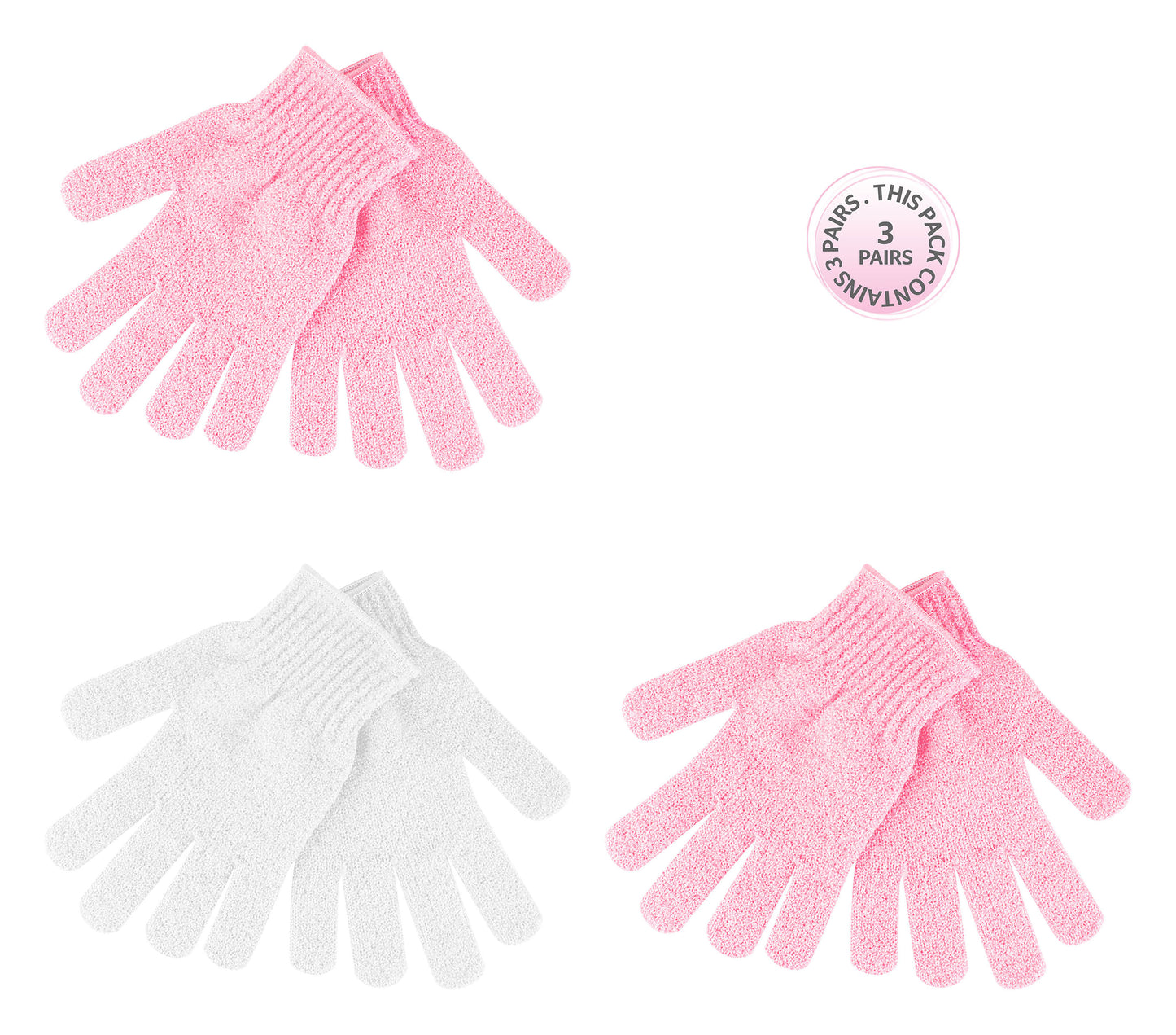 52 56 395 Brushworks Exfoliating Gloves - 3 Pairs OOP.jpg
