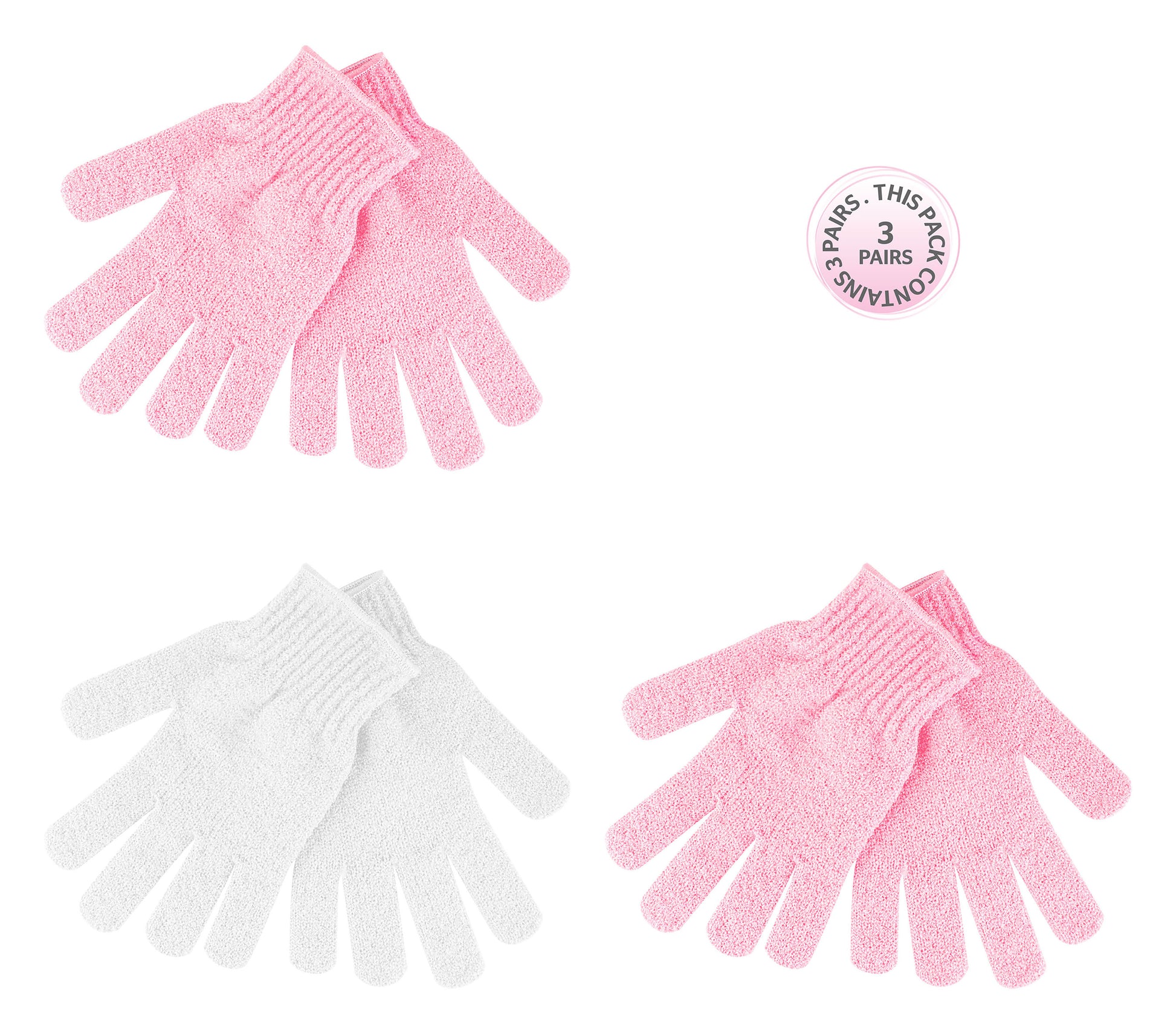 52 56 395 Brushworks Exfoliating Gloves - 3 Pairs OOP.jpg