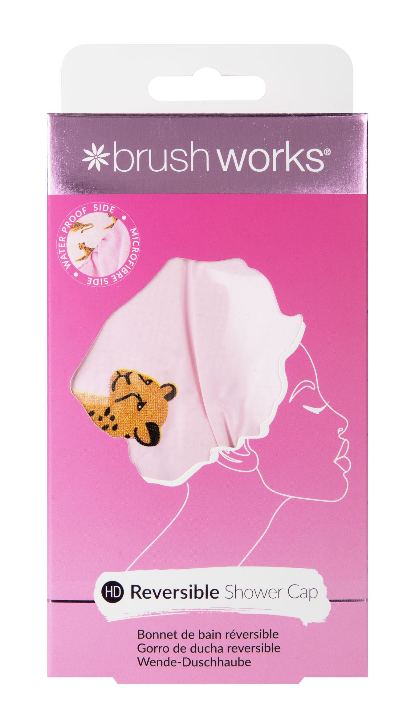 52 56 423 Brushworks Reversible Shower Cap - Leopards FOP.jpg