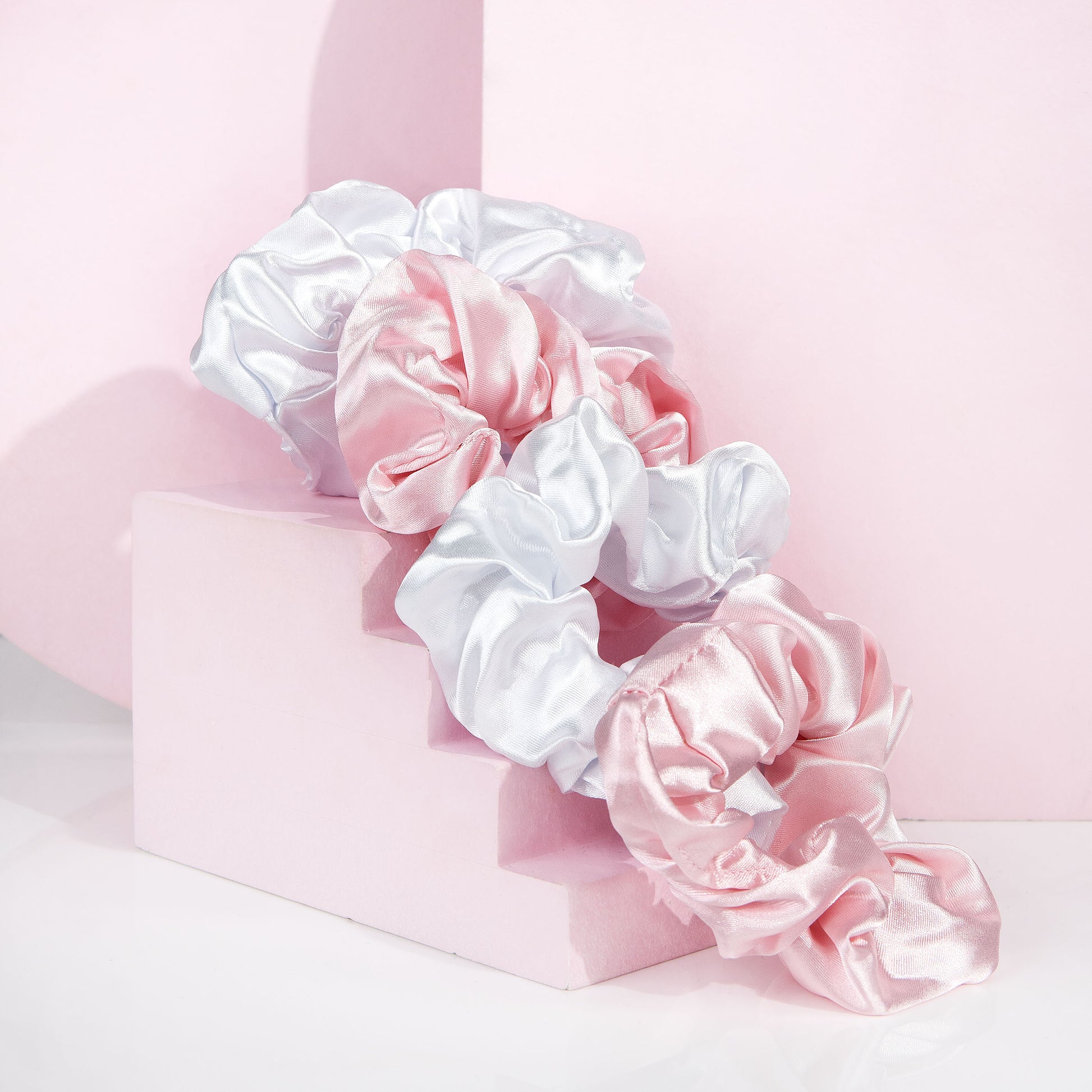 52 56 431 Brushworks Satin Scrunchies - Pink & White OOP (3).jpg