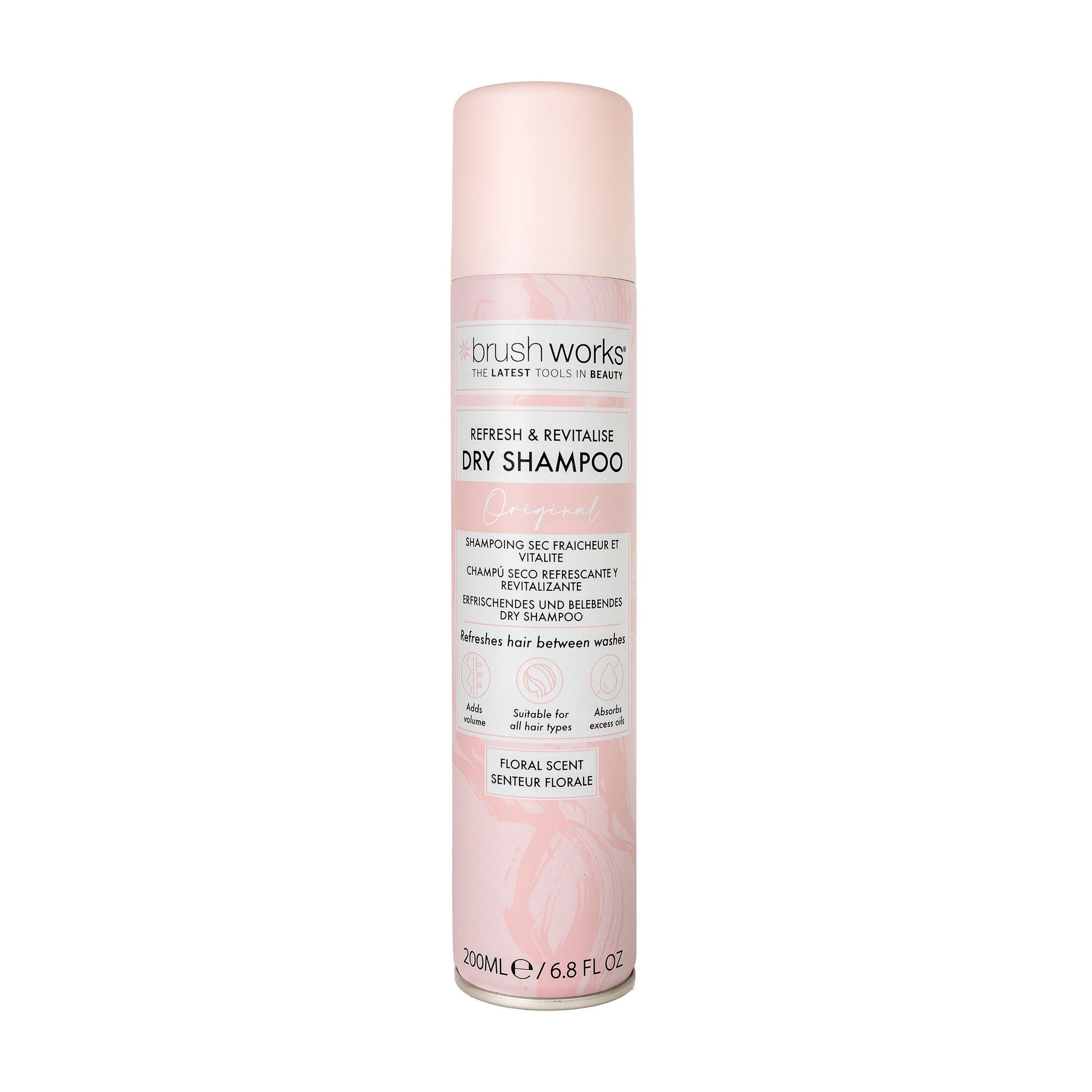 52 56 447 Brushworks Refresh & Revitalise Floral Dry Shampoo 200ml FOP.jpg