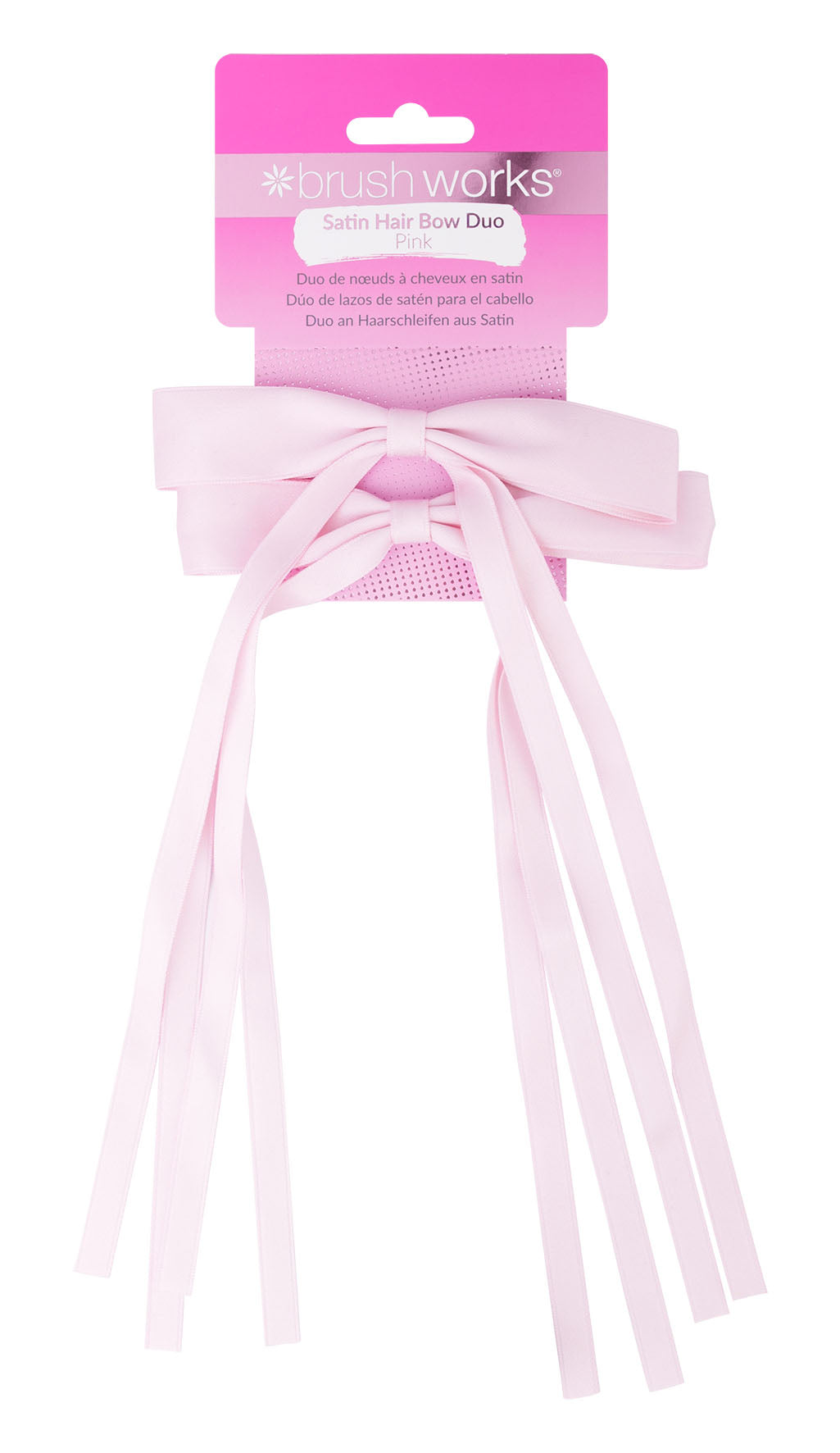 52 56 530 Brushworks Satin Hair Bow Duo Pink FOP.jpg