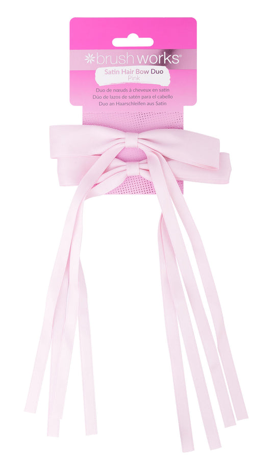 52 56 530 Brushworks Satin Hair Bow Duo Pink FOP.jpg