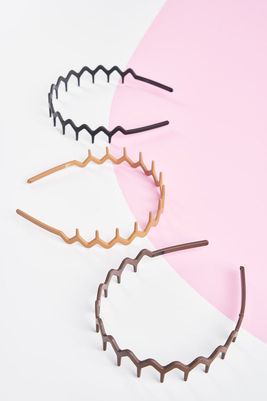 52 56 593 Brushworks Neutral Zig Zag Headbands - 3 Pack.jpg