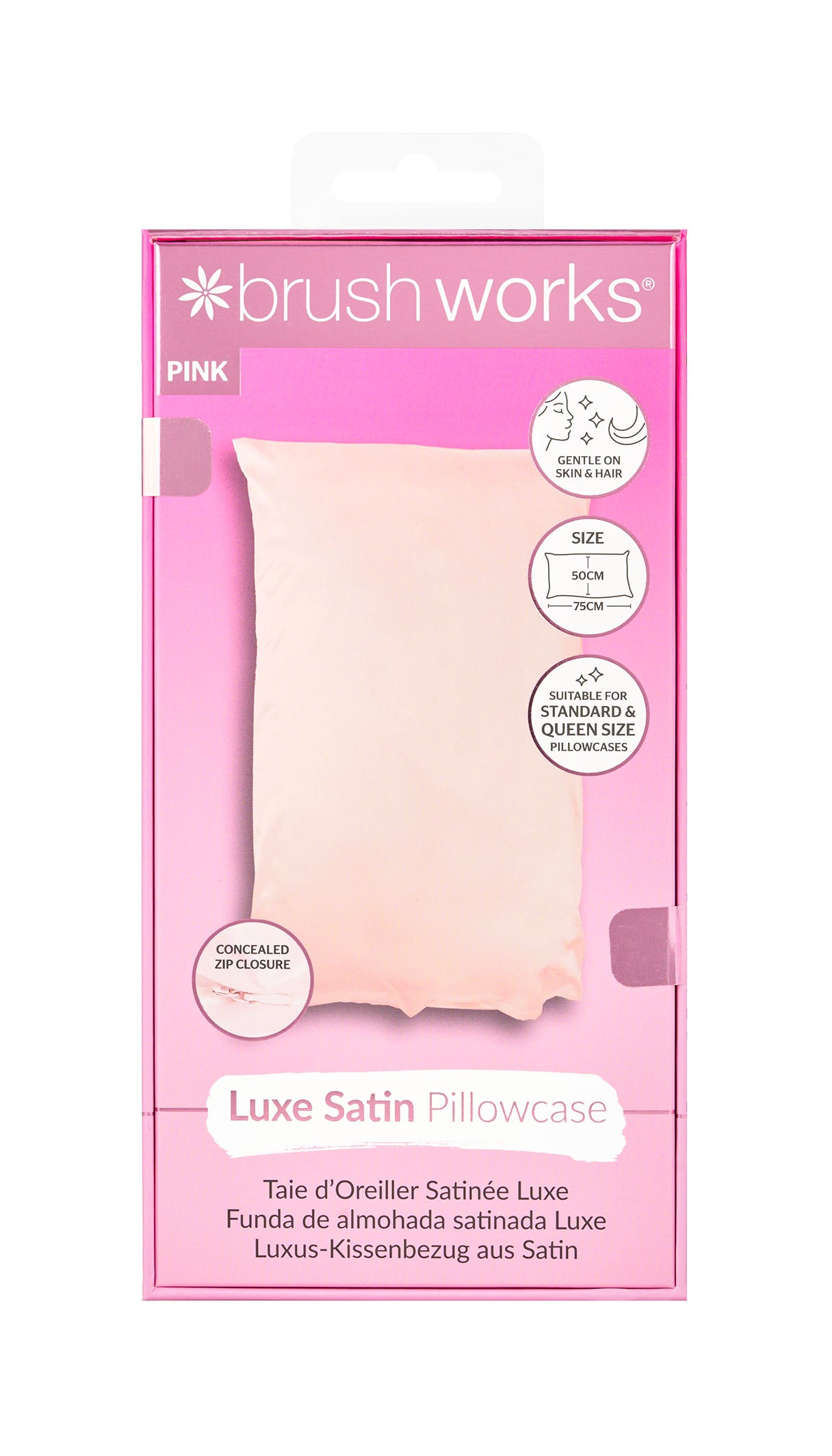 52 56 598 Brushworks Luxe Satin Pillowcase - Pink FOP.jpg